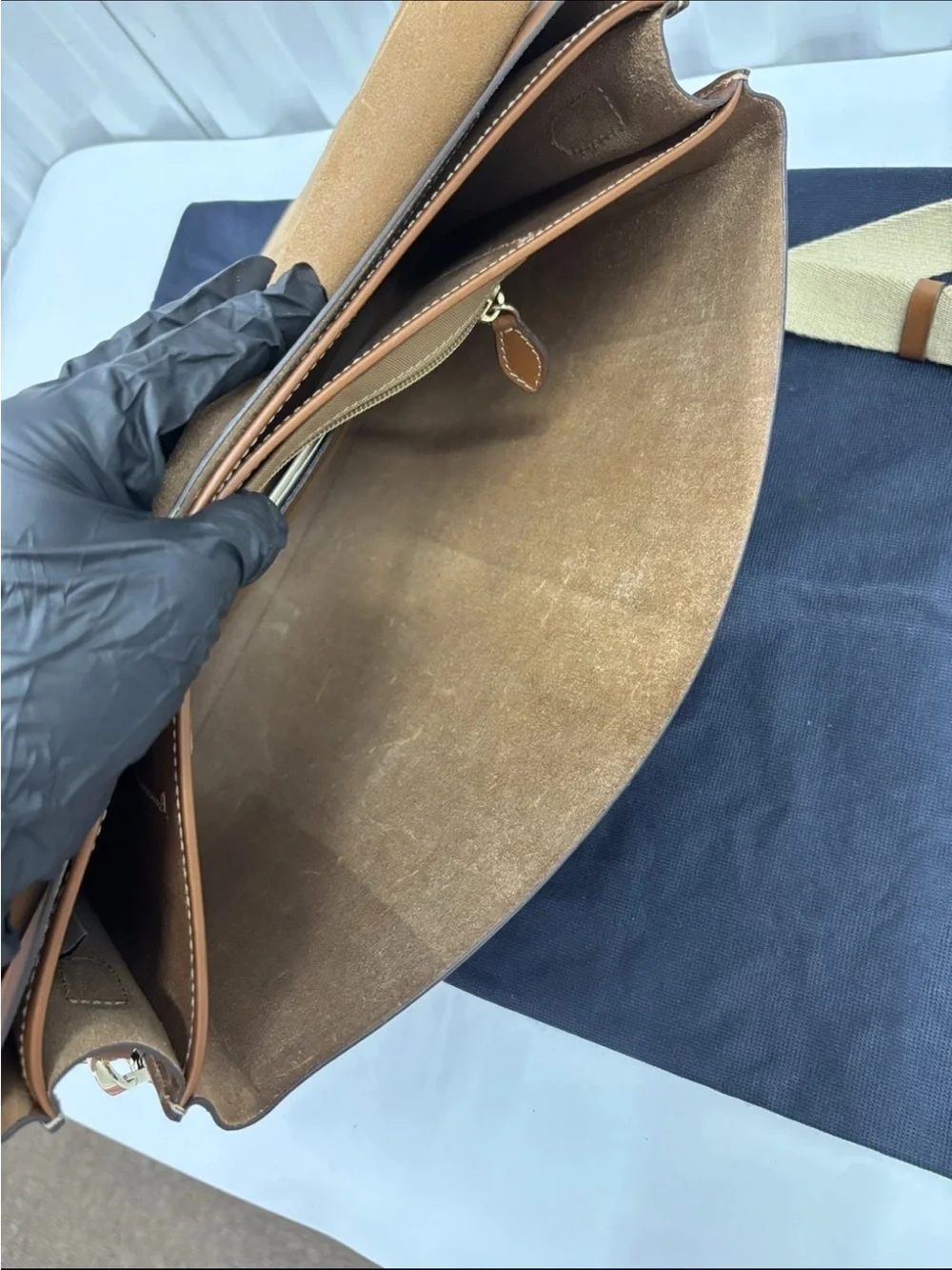 Boldrini Selleria Leather Messenger Bag Crossbody Tan Brown Satchel Italy Luxury